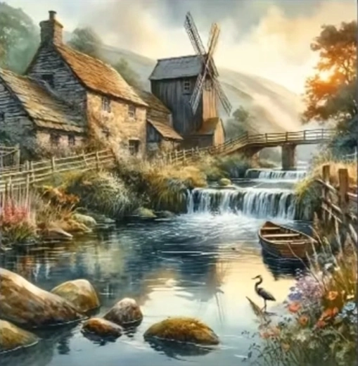 Norimpex Malen nach Zahlen Mühle am Fluss 40 × 50 cm