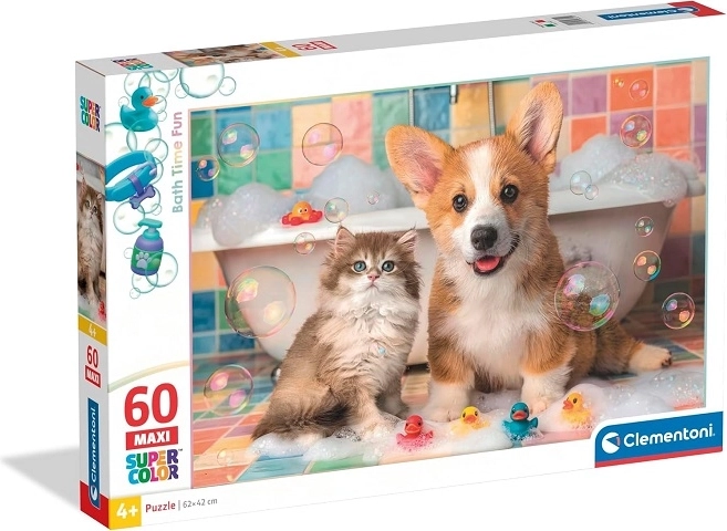 Clementoni Maxi-Puzzle für Kinder Bath time fun, 60 Teile