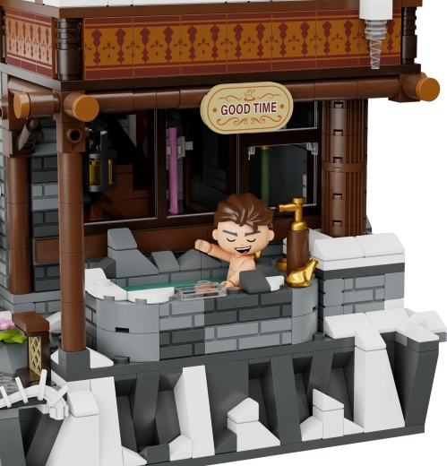 Winterliche Entspannung: Hot Spring als Teil des Dioramas