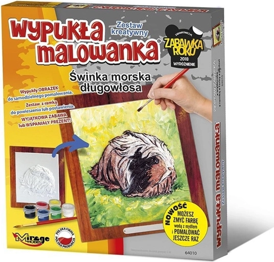 Gewölbtes Ausmalbild – Langhaar-Meerschweinchen (Kreativset)
