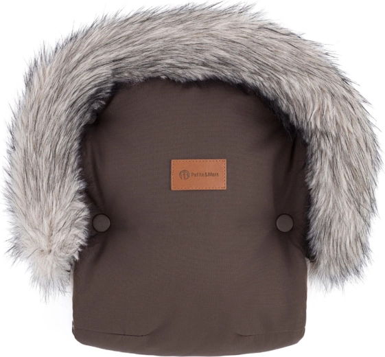 Petite&Mars Handmuff für Kinderwagen furry rich brown