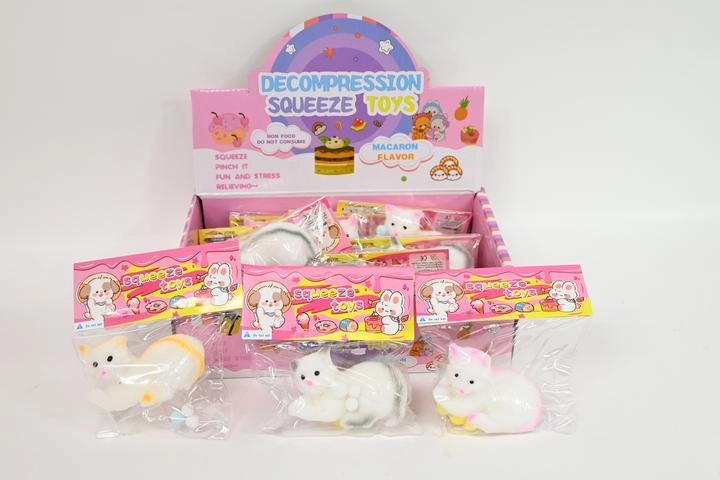 Anti-Stress-Quetschkatze mit pastellfarbenen Kügelchen
