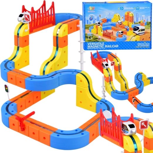 Magnetische modulare Rennbahn mit magnetischem Fahrzeug für Kinder