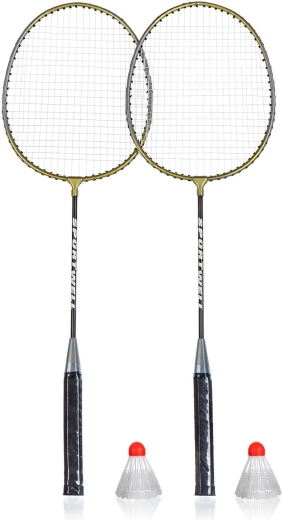 Badminton-Set mit 2 Schlägern und 2 Federbällen