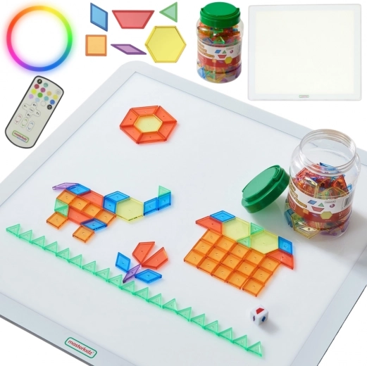 Bunter quadratischer LED-Paneel MASTERKIDZ mit Montessori-Mosaik 140 Stück