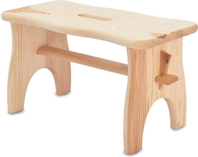 Holzhocker aus Kiefer 38 × 19 × 21 cm, Tragfähigkeit 100 kg