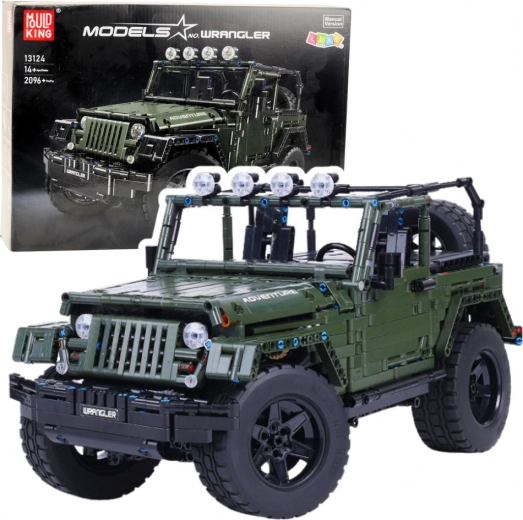 Bausteinset Geländewagen khaki, 2078 Teile