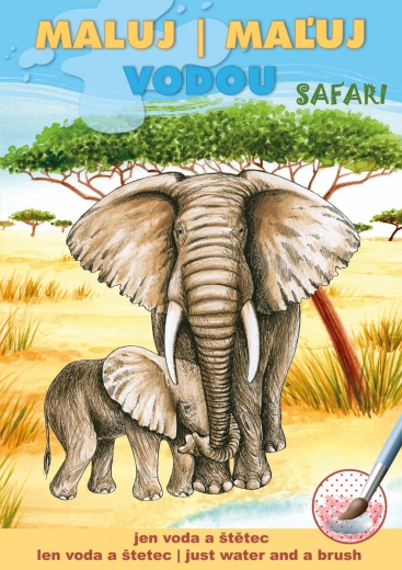 AKIM Wasser-Malbuch nach Farbpunkten Safari-Tiere A5