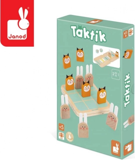 Janod - Zwei strategische Spiele in einem: Tic Tac Toe und Taktisches Rennen für Kinder ab 5 Jahren