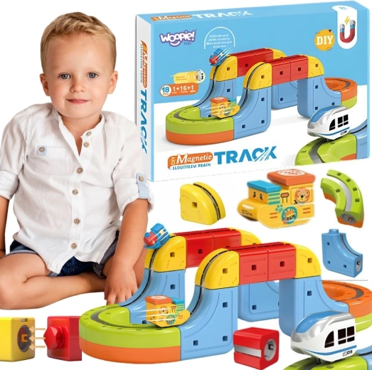 Woopie Magic Cube Train magnetische Anti-Schwerkraft-Rennbahn, 18 Teile
