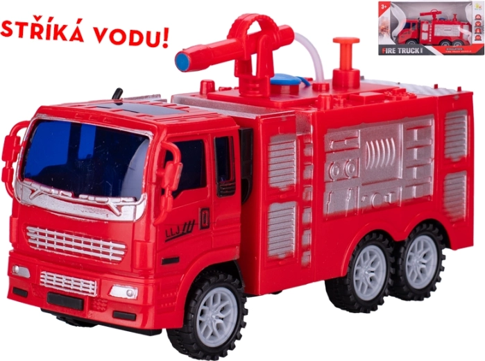 Interaktives Feuerwehrauto mit Schwungrad und Wasserschlauch 19 cm