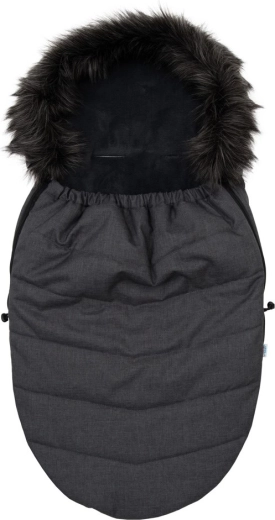 Kinderfußsack mit Fell dunkelgrau