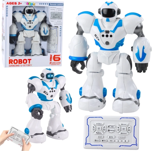 Interaktiver Lernroboter mit Fernbedienung, 16 Funktionen, Lichter und Sounds – blau