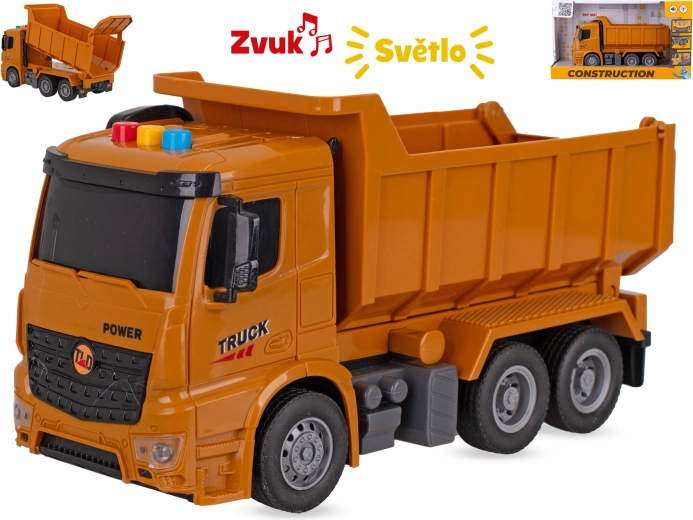 Baukipp-Lkw mit Schwungrad 26 cm mit Lichtern und Geräuschen