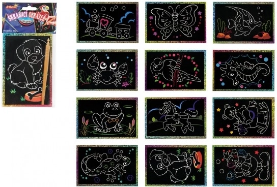 Glitzer-Rubbilder, bunt, 15 × 10 cm