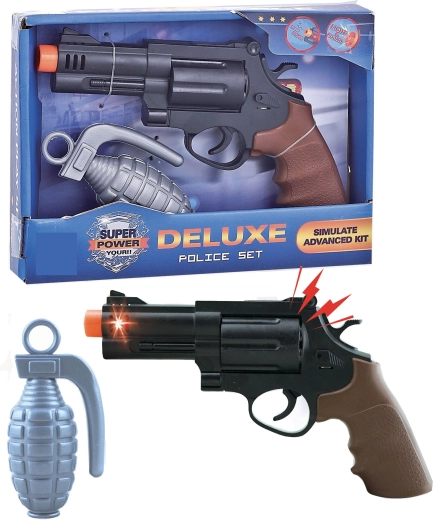 Sparkys Polizeipistole und Granate