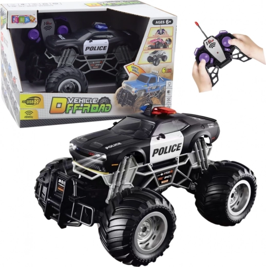 Polizeigeländewagen mit Fernsteuerung 1:16 mit Lichtern und Raucheffekt