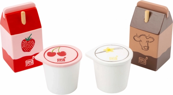 Small Foot Set aus Holz-Milchprodukten