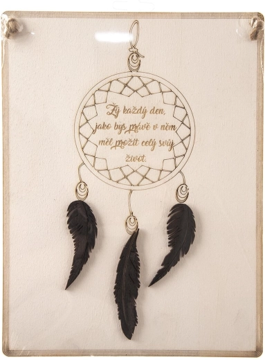 Holzschild mit motivierendem Spruch „Lebe jeden …“ 20 × 27 cm