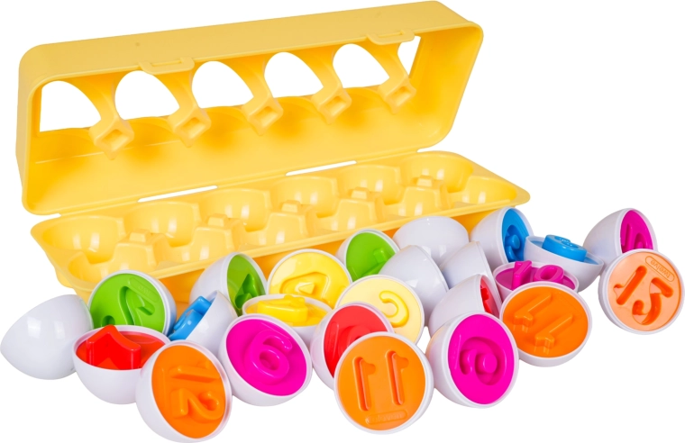 12 Eier mit Zahlen 1–12