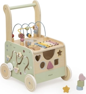 Holz-Kinderlauflernwagen mit Aktivitäten – Garten