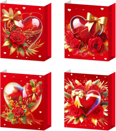 Geschenktasche S – Herz mit Schleife