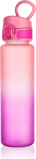 Sport-Wasserflasche 750 ml violett‑rosa mit abschließbarem Deckel