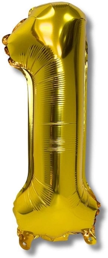 Folienballon Zahl 1, gold 40 cm