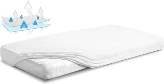 Wasserdichtes Spann-Frottee-Bettlaken Babymatex 60 × 120 cm, weiß