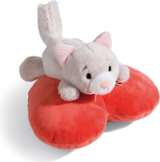 NICI plüschiges flauschiges Kätzchen mit Herz 13 cm Green
