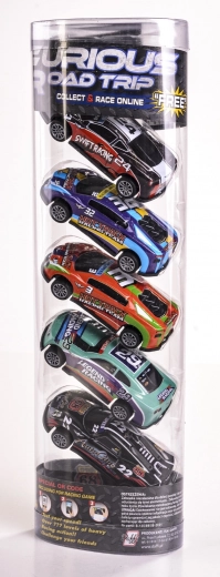 Set aus Metall-Rennautos mit Aufziehantrieb 1:64 – 5 Stück