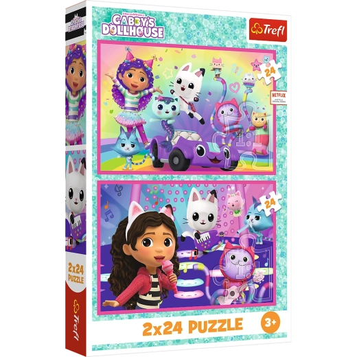 Puzzle 2x24 Spaß mit Gabby - Gabbys Haus Tref 34433