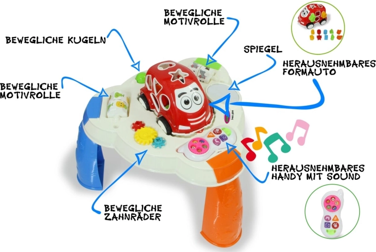 JAMARA Spieltisch mit Steckauto und Telefon