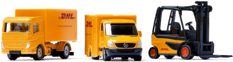 Detailreiche Fahrzeuge im DHL-Design