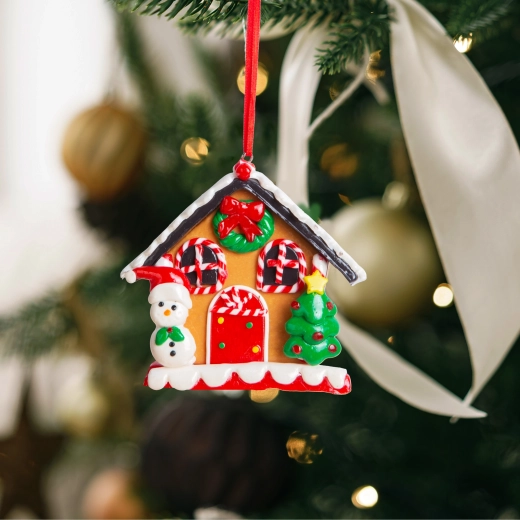 Weihnachtliche magnetische Dekoration 2 in 1 Lebkuchenhaus mit Schneemann