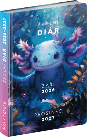 Schultagebuch Axolotl September 2026 – Dezember 2027, 9,8 × 14,5 cm