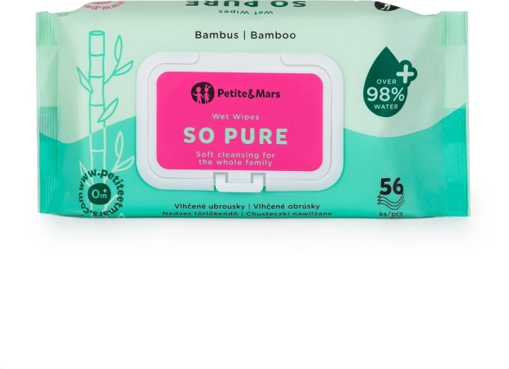 Petite&Mars Feuchte Bambus-Tücher So pure biologisch abbaubar 56 Stk.