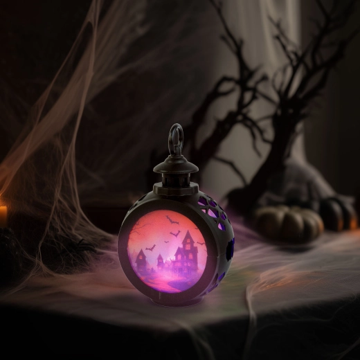 Hängende LED-Halloween-Dekoration Burg