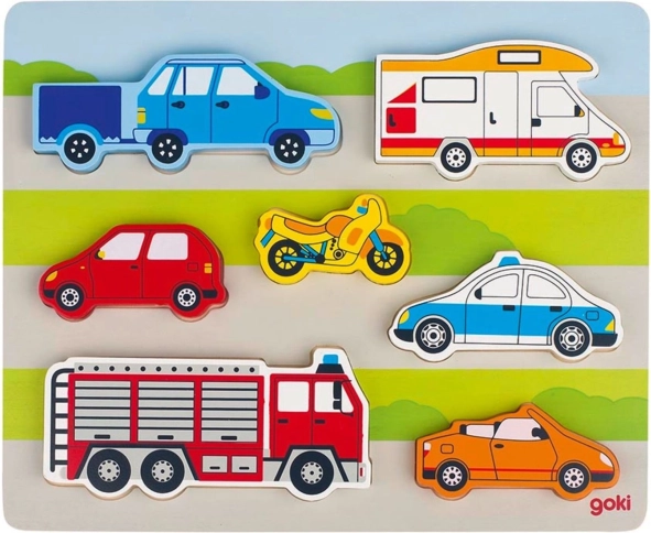 Holz-Einlegepuzzle Fahrzeuge Goki