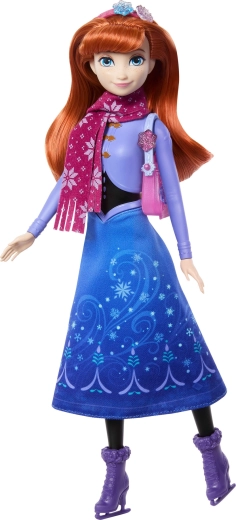 Puppe Anna auf Schlittschuhen für Wintergeschichten