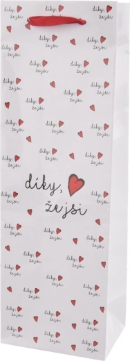 Geschenkpapiertüte für Wein „Danke, dass es dich gibt“ 12 × 9 × 36 cm