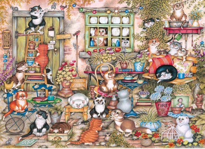 Gibsons Puzzle Katzen im Hof 1000 Teile