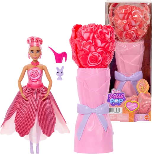 Barbie Petal Pop Blumenüberraschung mit roten Rosen und Zubehör