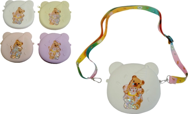 Silikon-Handtasche mit Bär und glitzernden Sternchen