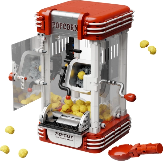 Transparente Kammer mit Popcorn und viele Details