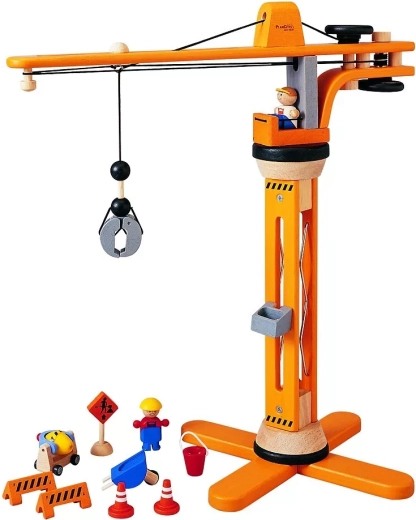 PlanToys Holz-Bauset mit Baukran