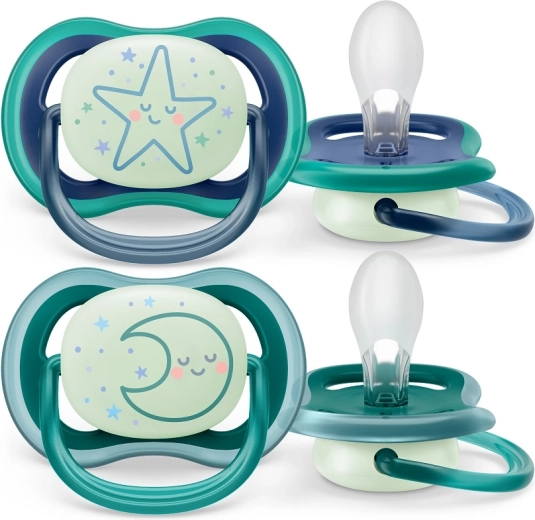 Philips Avent Schnuller Ultra Air Nacht 6–18 Monate, für Jungen, 2 Stk.