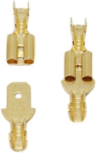 Paar unisolierte flache Kfz-Steckverbinder 4,8 mm mit Rastnase (männlich + weiblich) – Set mit 100 Paaren (200 Stk.)