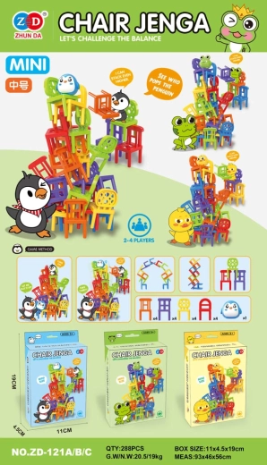 Geschicklichkeitsspiel Mini-Stühlchen – Pinguin-Edition