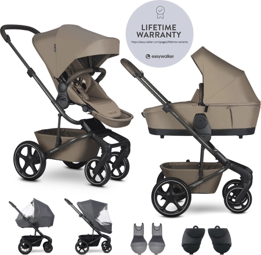 Easywalker Set XL Kombikinderwagen Harvey NXT mit Zubehör – Mocha Brown